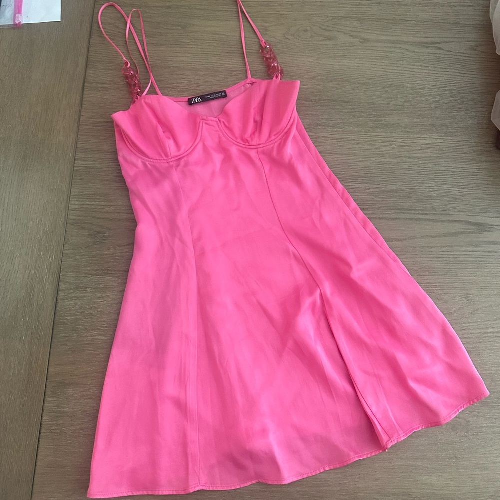 Zara Satin Pink Mini Dress